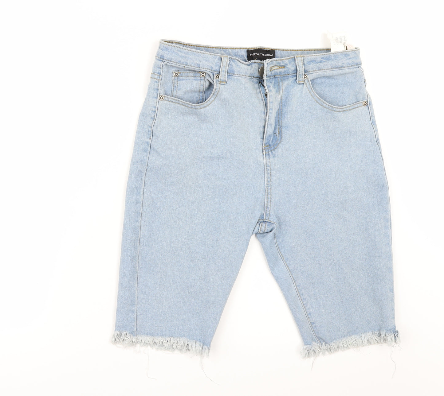 PRETTYLITTLETHING Womens Blue  Denim Cut-Off Shorts Size 10