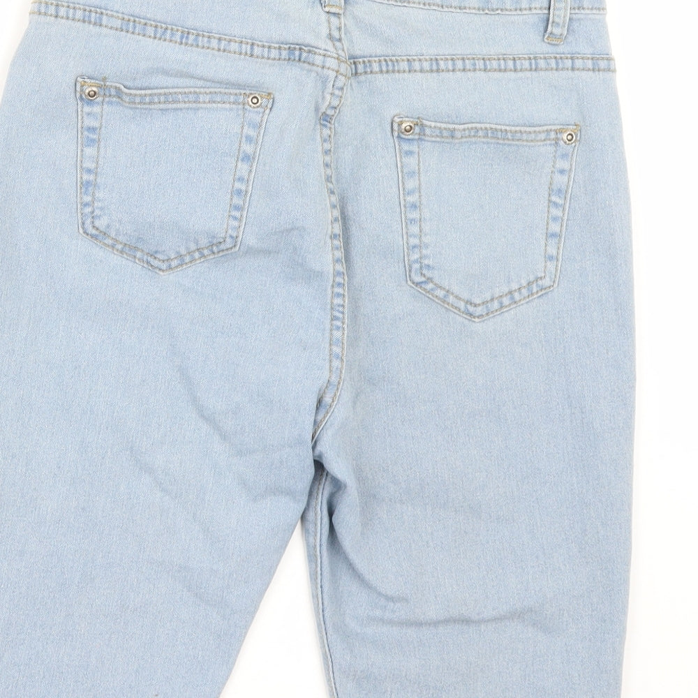 PRETTYLITTLETHING Womens Blue  Denim Cut-Off Shorts Size 10