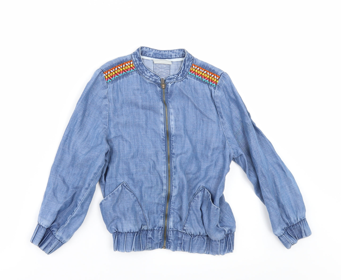Matalan Girls Blue   Bomber Jacket Jacket Size 7 Years