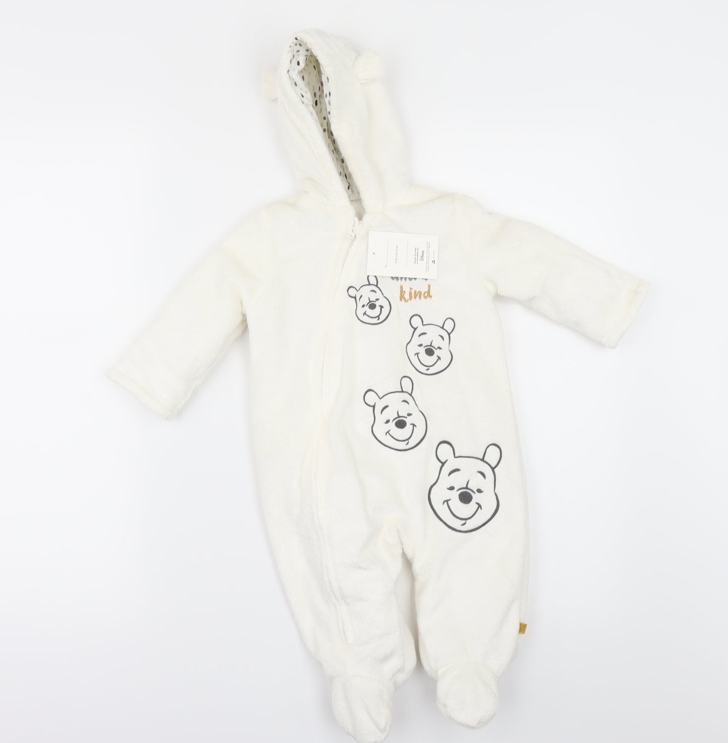 Nutmeg Baby White   Jacket Snowsuit Size 3-6 Months  - Winnie the Pooh
