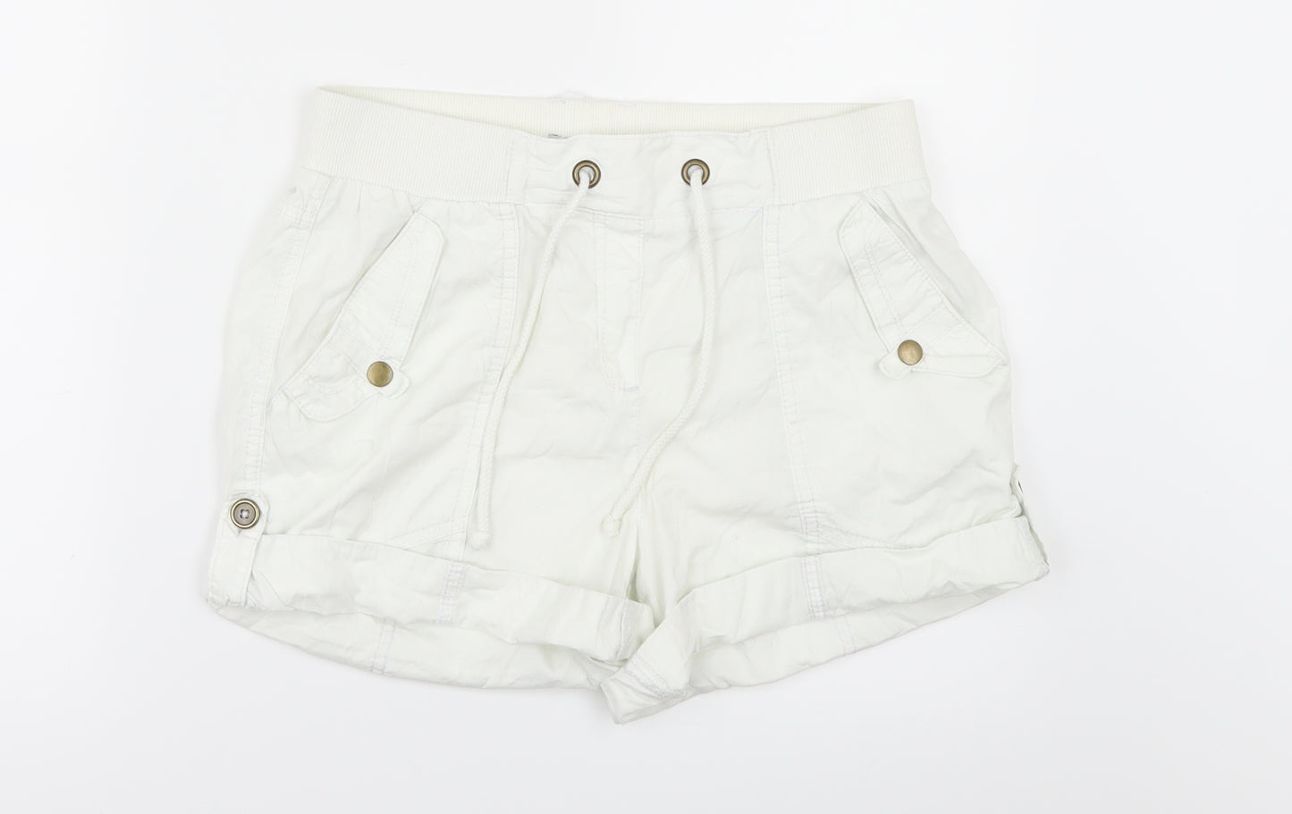George Womens White   Hot Pants Shorts Size 10
