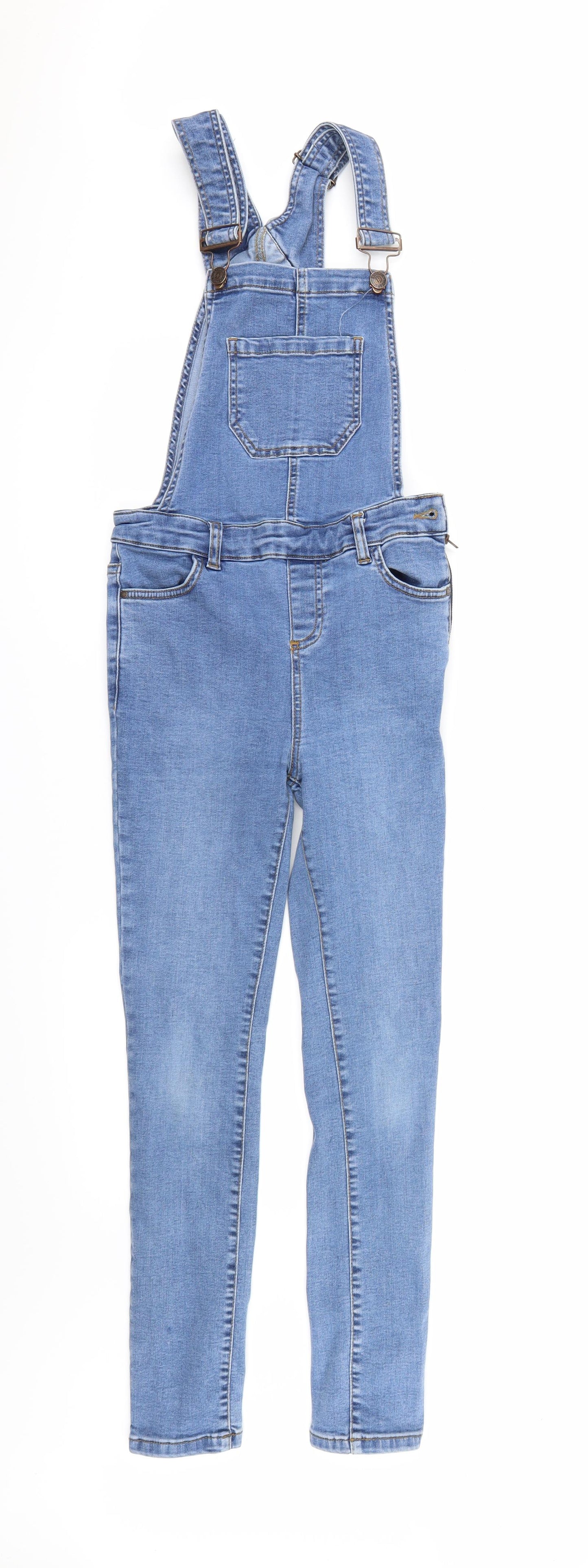 New Look Girls Blue  Denim Dungarees Trousers Size 12 Years
