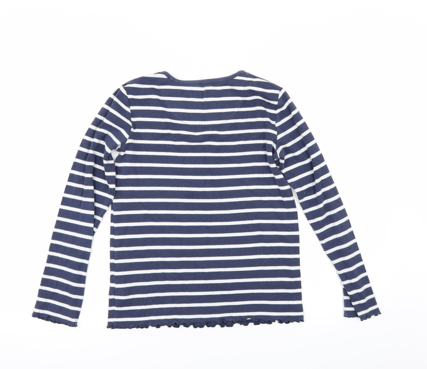 Marks and Spencer Girls Black Striped  Basic T-Shirt Size 11-12 Years