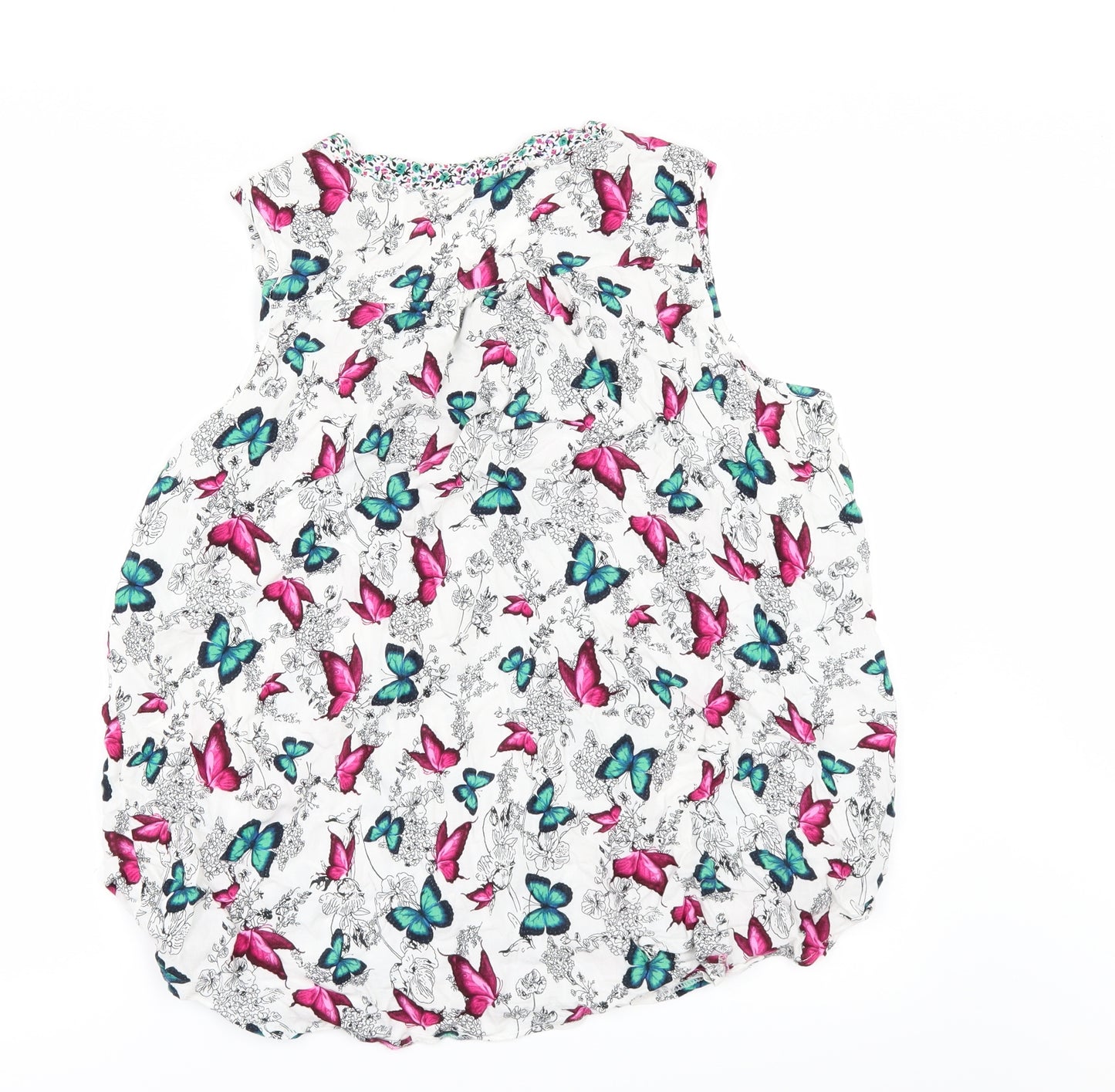 TU Womens White Floral  Tunic Blouse Size 18