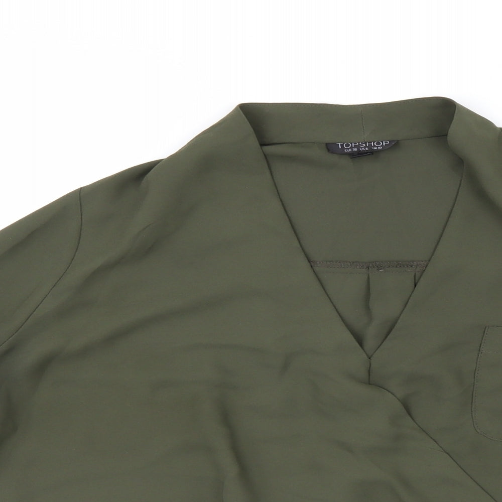 Topshop Womens Green   Tunic Blouse Size 10