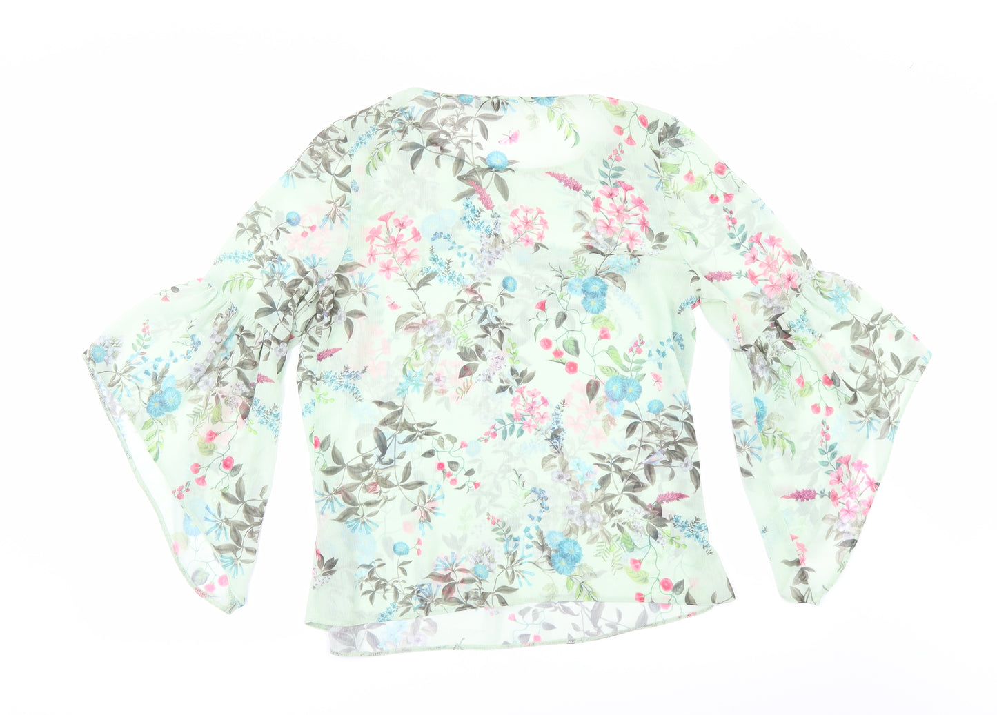 George Womens Green Floral  Tunic Blouse Size 8