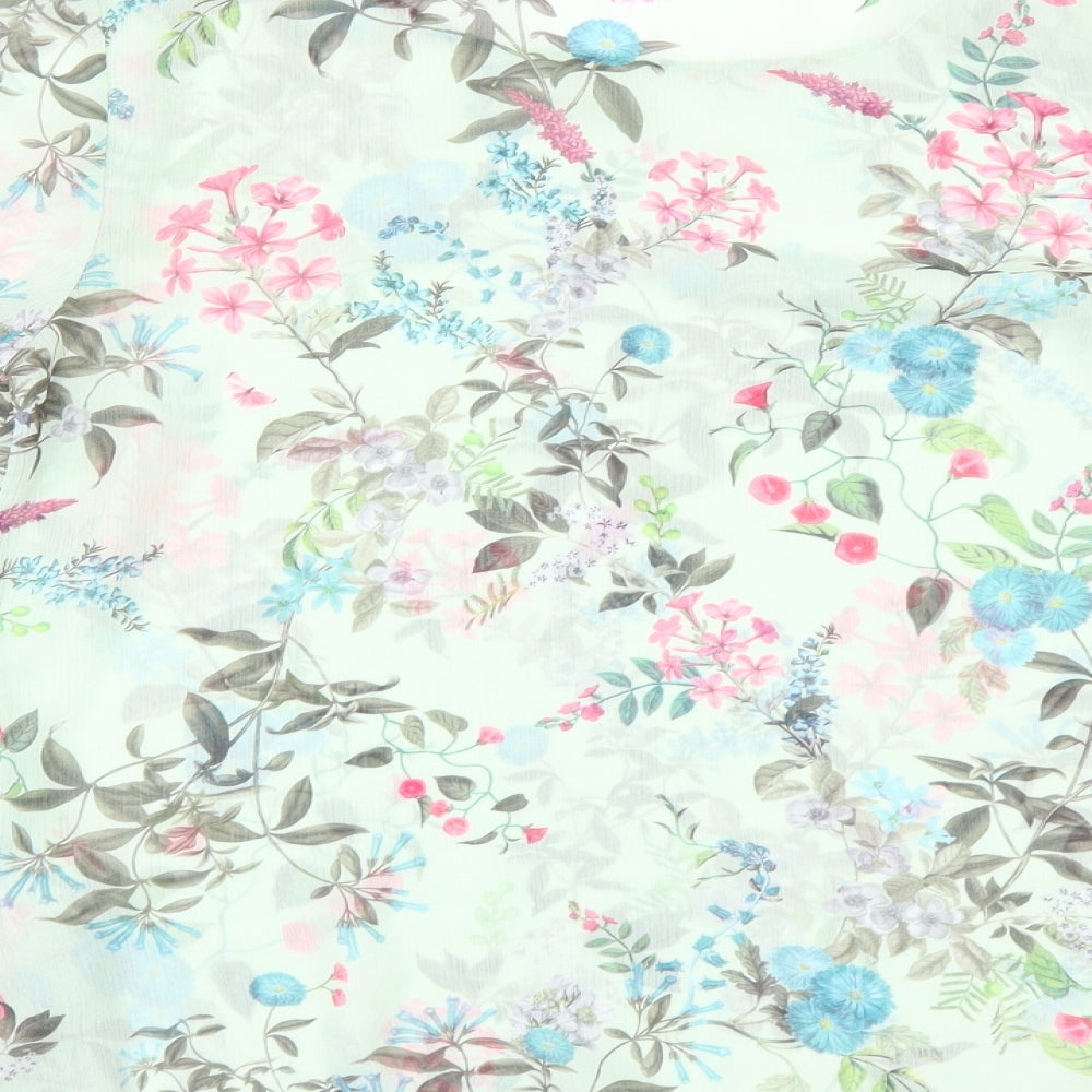 George Womens Green Floral  Tunic Blouse Size 8