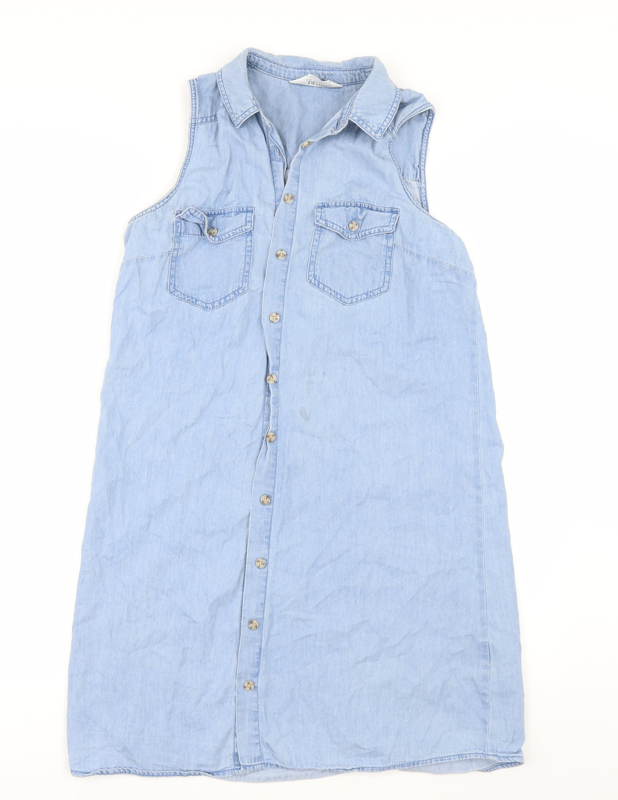 Dorothy Perkins Womens Blue  Denim Tunic Button-Up Size 10