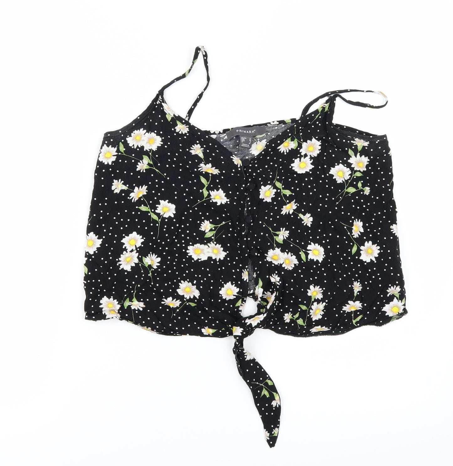 Primark Womens Black Floral  Camisole Blouse Size 10