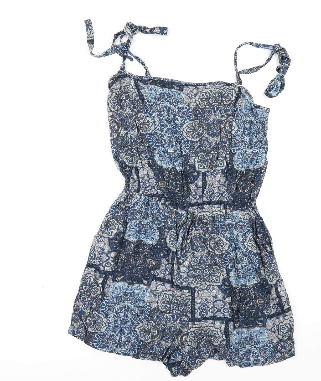 NEXT Womens Blue Geometric  Playsuit One-Piece Size 8