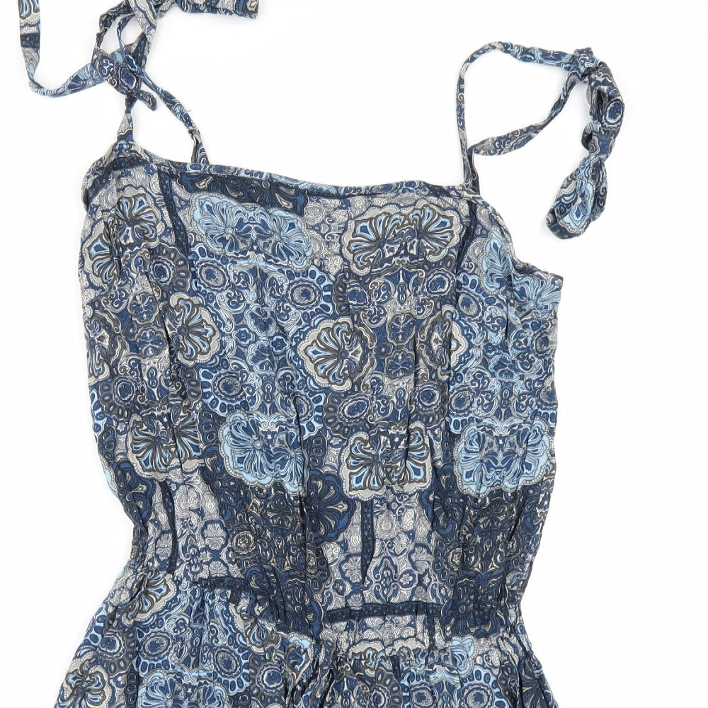 NEXT Womens Blue Geometric  Playsuit One-Piece Size 8