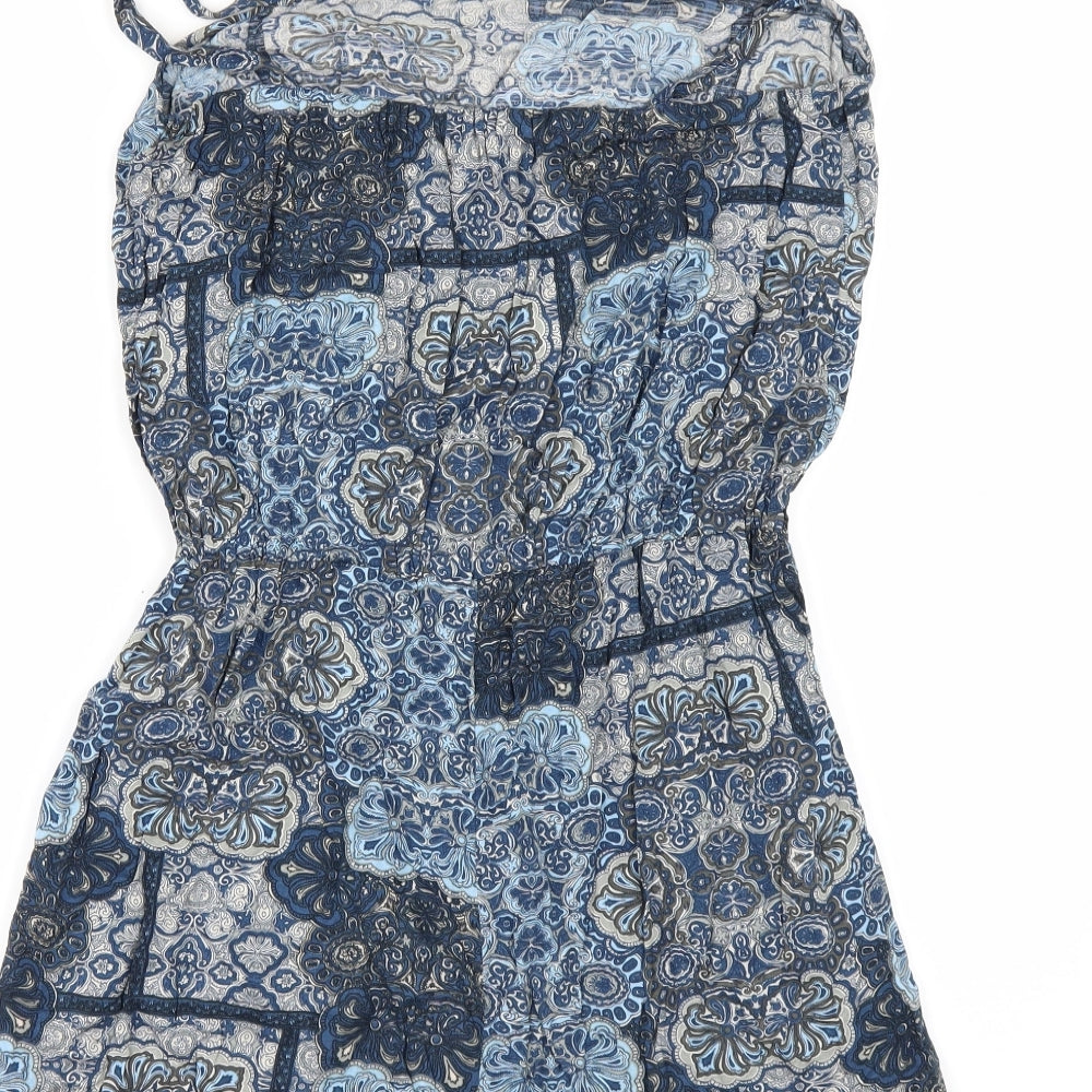NEXT Womens Blue Geometric  Playsuit One-Piece Size 8