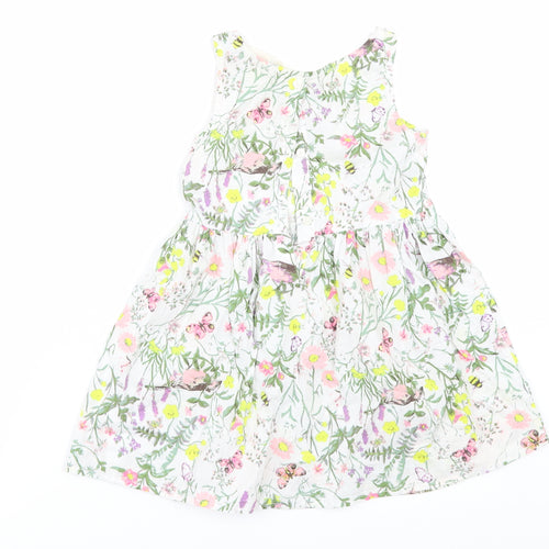 H&M Girls White Floral  A-Line  Size 4 Years