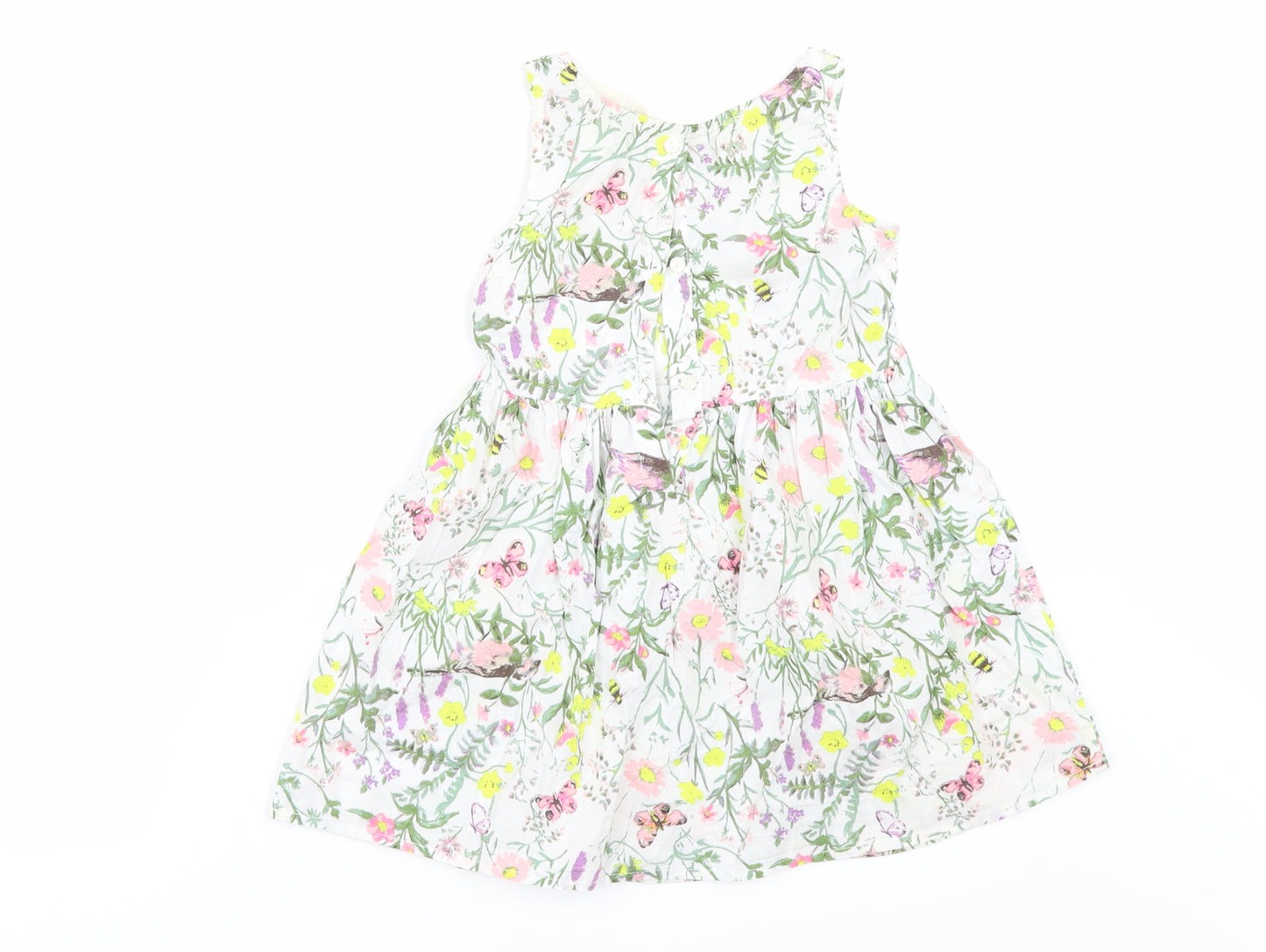 H&M Girls White Floral  A-Line  Size 4 Years