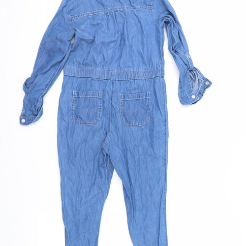 F&F Girls Blue  Denim Jumpsuit One-Piece Size 6-7 Years