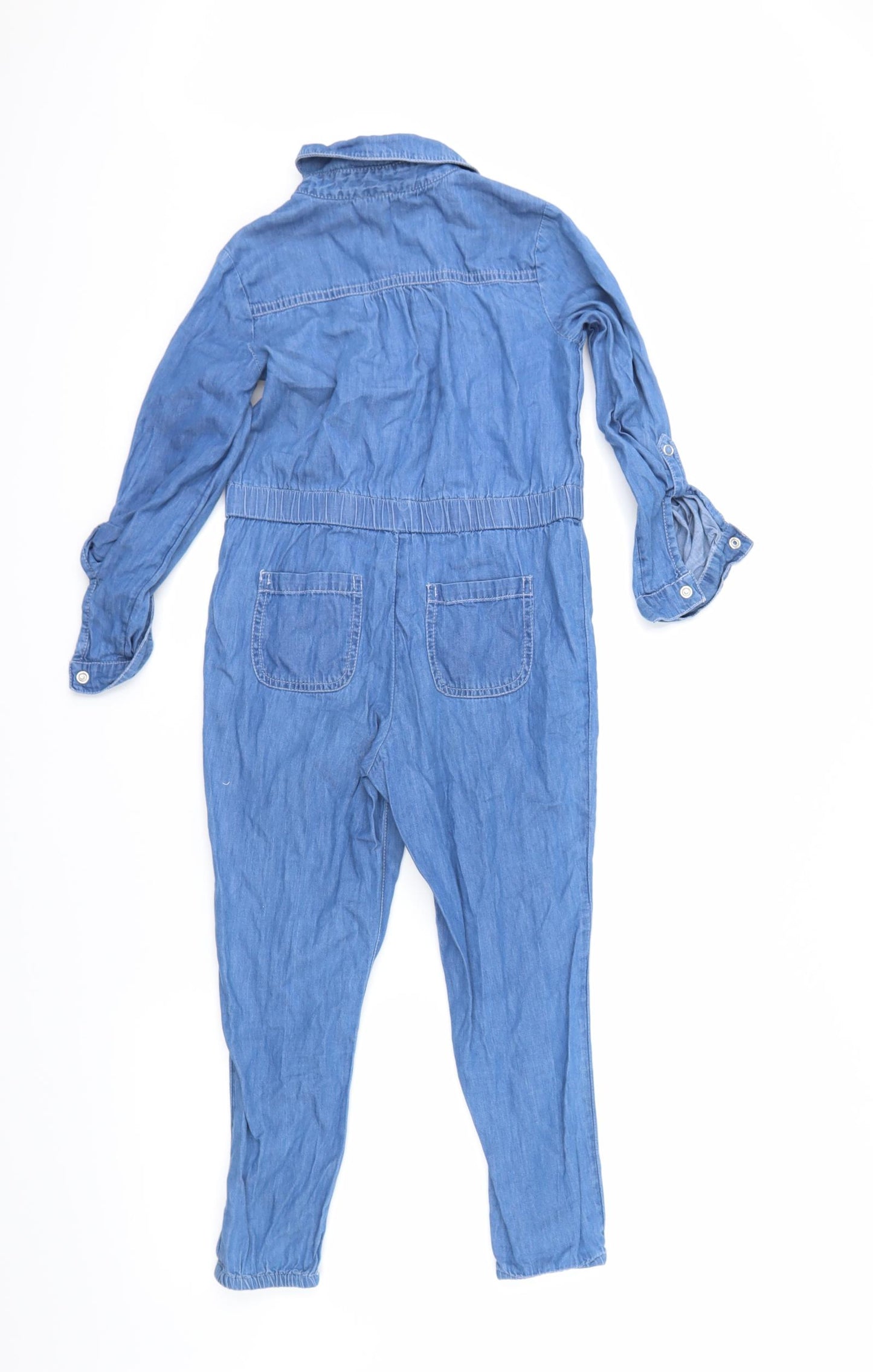F&F Girls Blue  Denim Jumpsuit One-Piece Size 6-7 Years