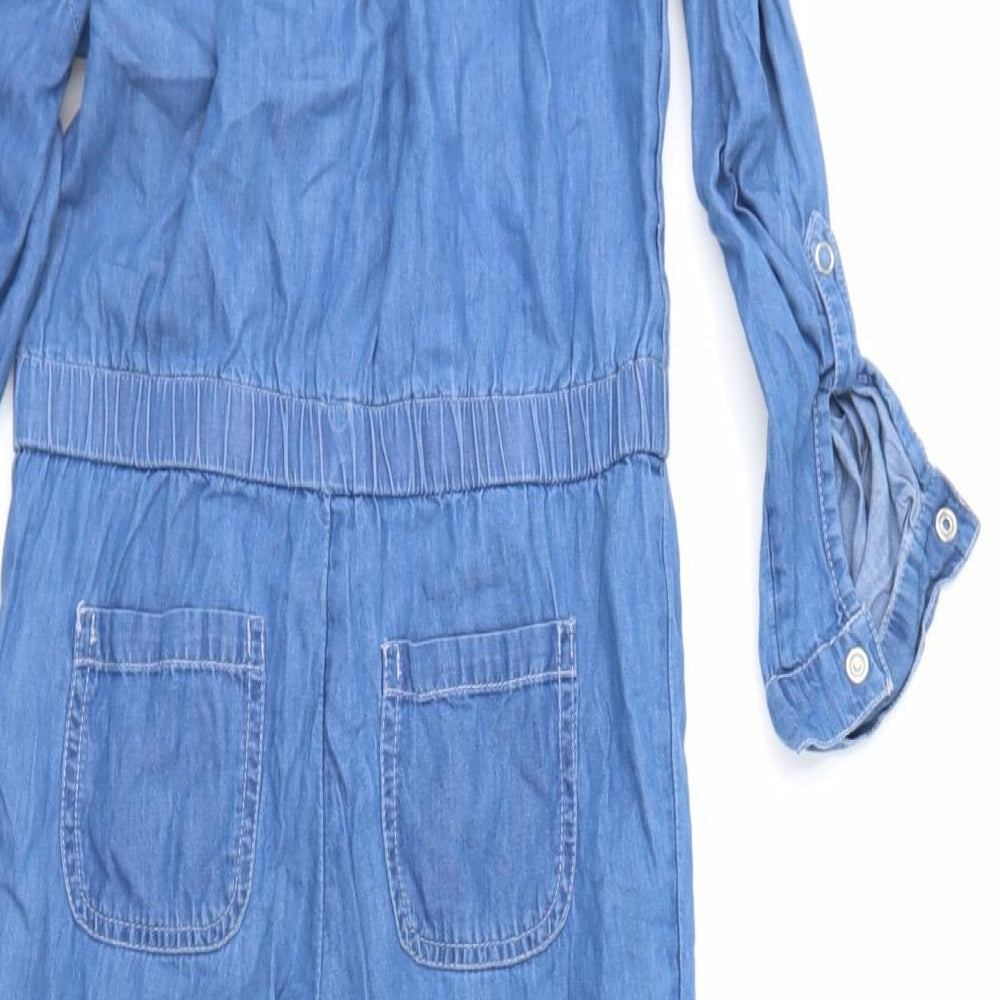 F&F Girls Blue  Denim Jumpsuit One-Piece Size 6-7 Years