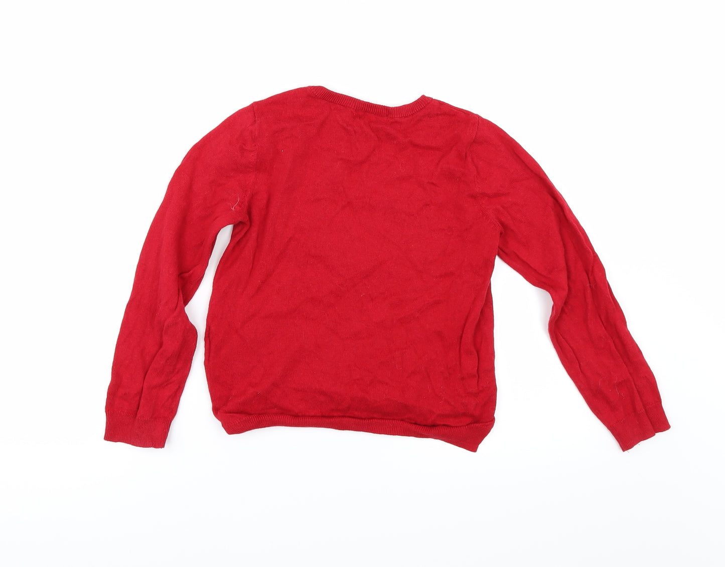 H&M Girls Red   Pullover Jumper Size 5 Years