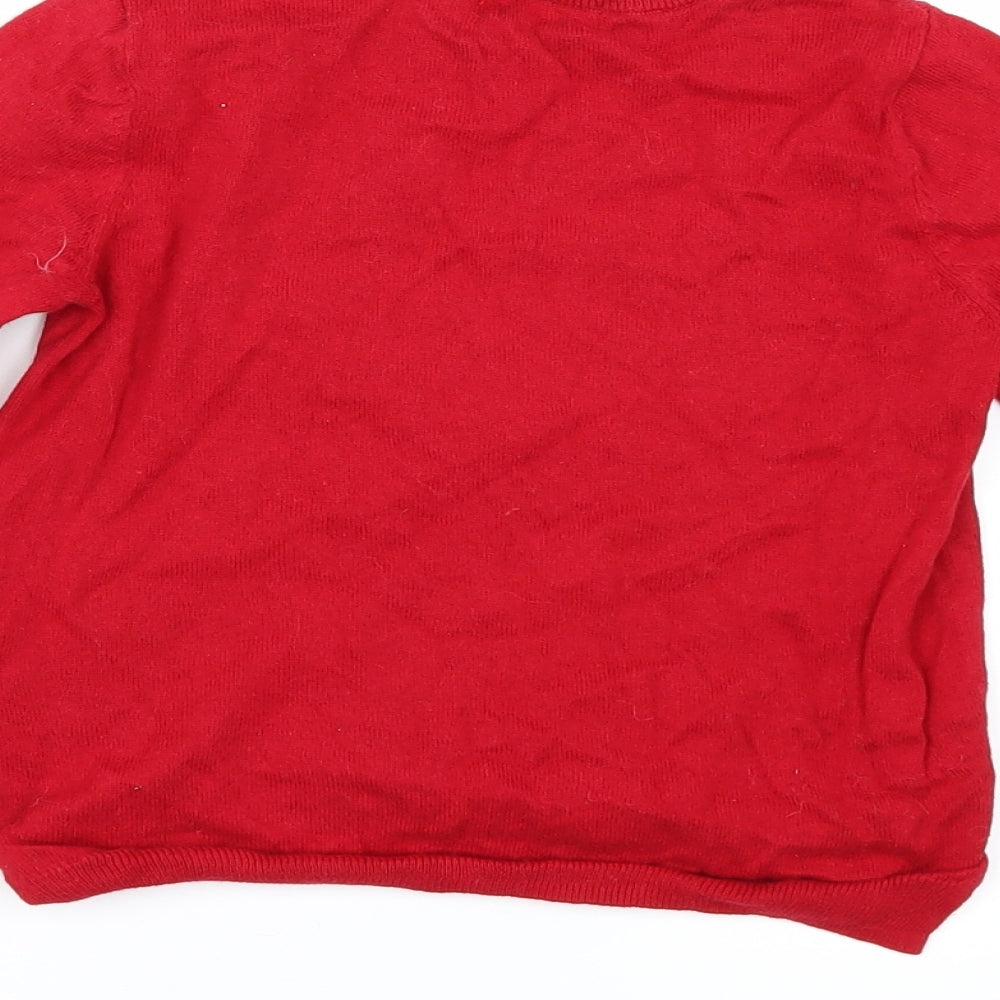 H&M Girls Red   Pullover Jumper Size 5 Years