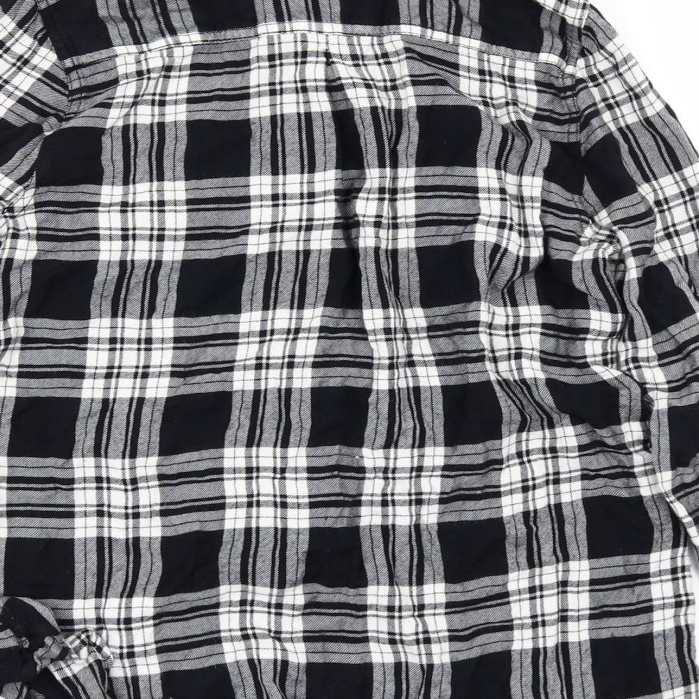 TU Womens Black Check  Tunic Button-Up Size 16