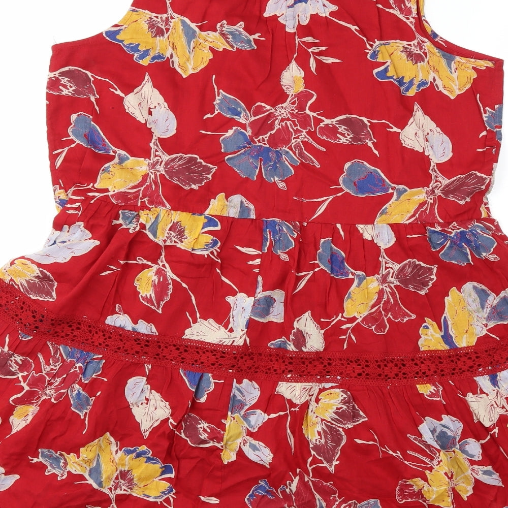 NEXT Womens Red Floral  Basic Tank Size 14