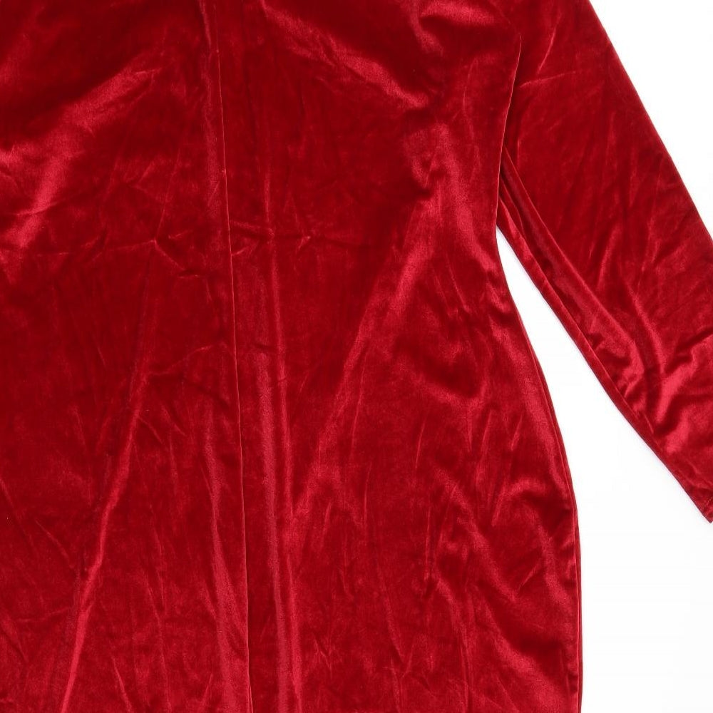 Pink Clove Womens Red  Velour Bodycon  Size 24