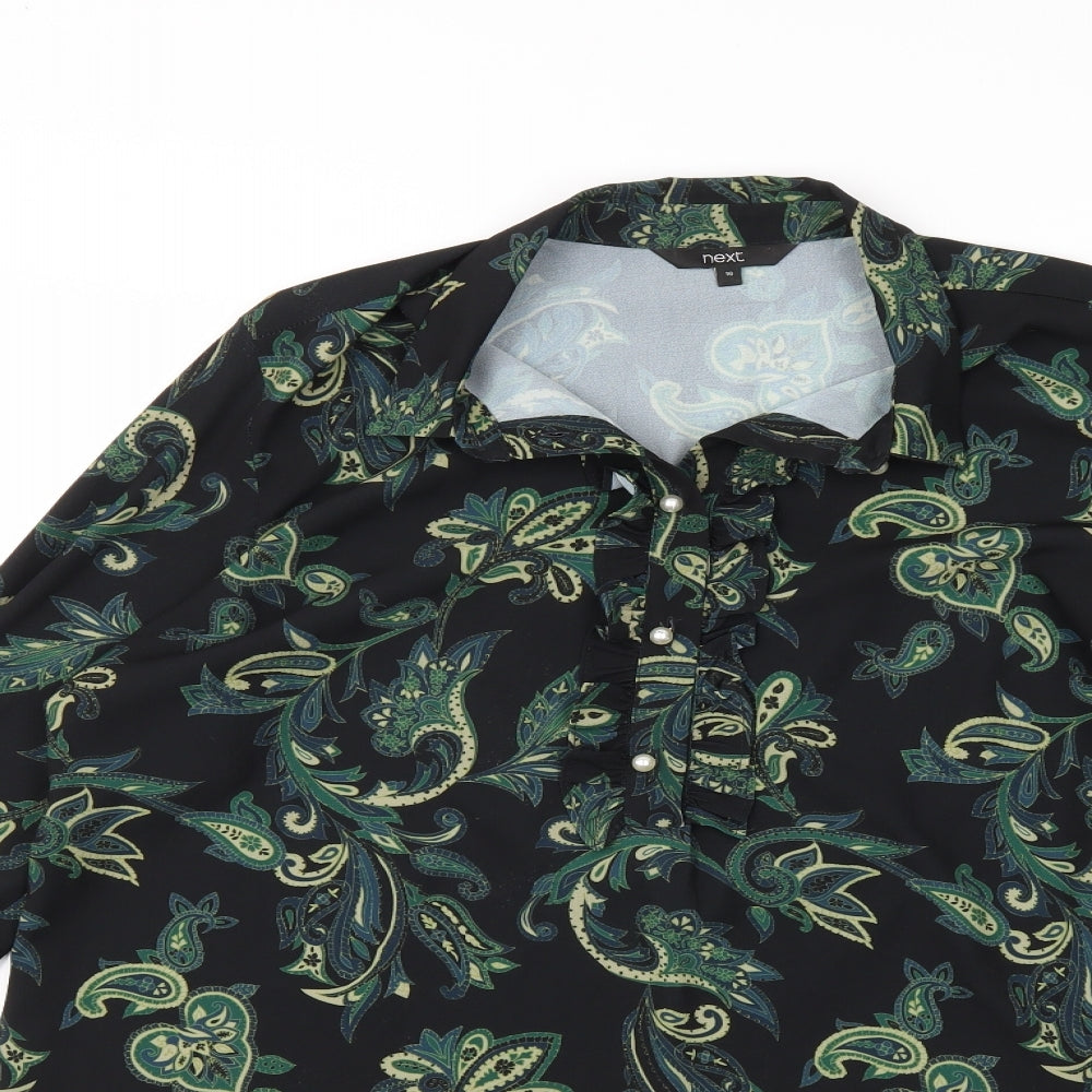 NEXT Womens Black Floral   Blouse Size 16