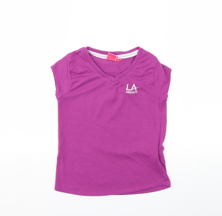 LA Gear Girls Purple   Basic T-Shirt Size 9-10 Years