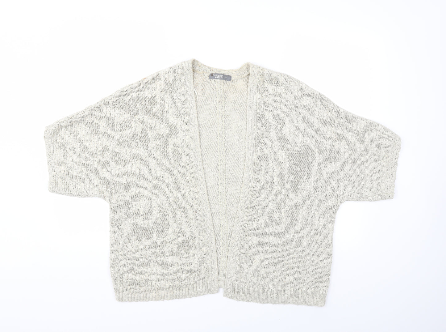 Nutmeg Womens Beige  Knit Cardigan Jumper Size 18
