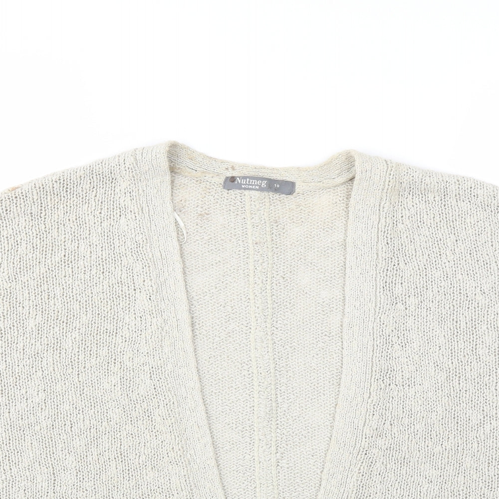 Nutmeg Womens Beige  Knit Cardigan Jumper Size 18