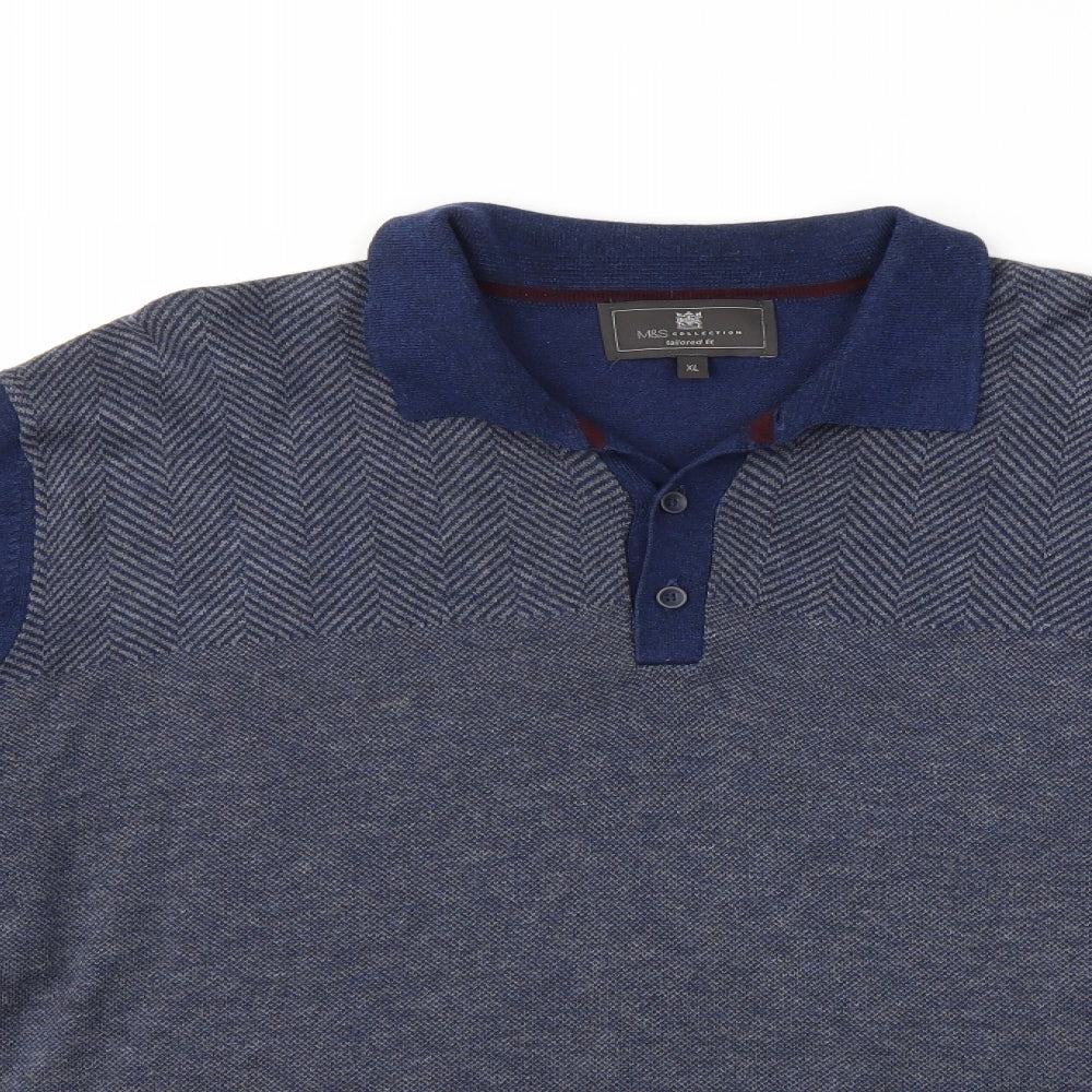 Marks and Spencer Mens Blue  Knit Pullover Jumper Size XL