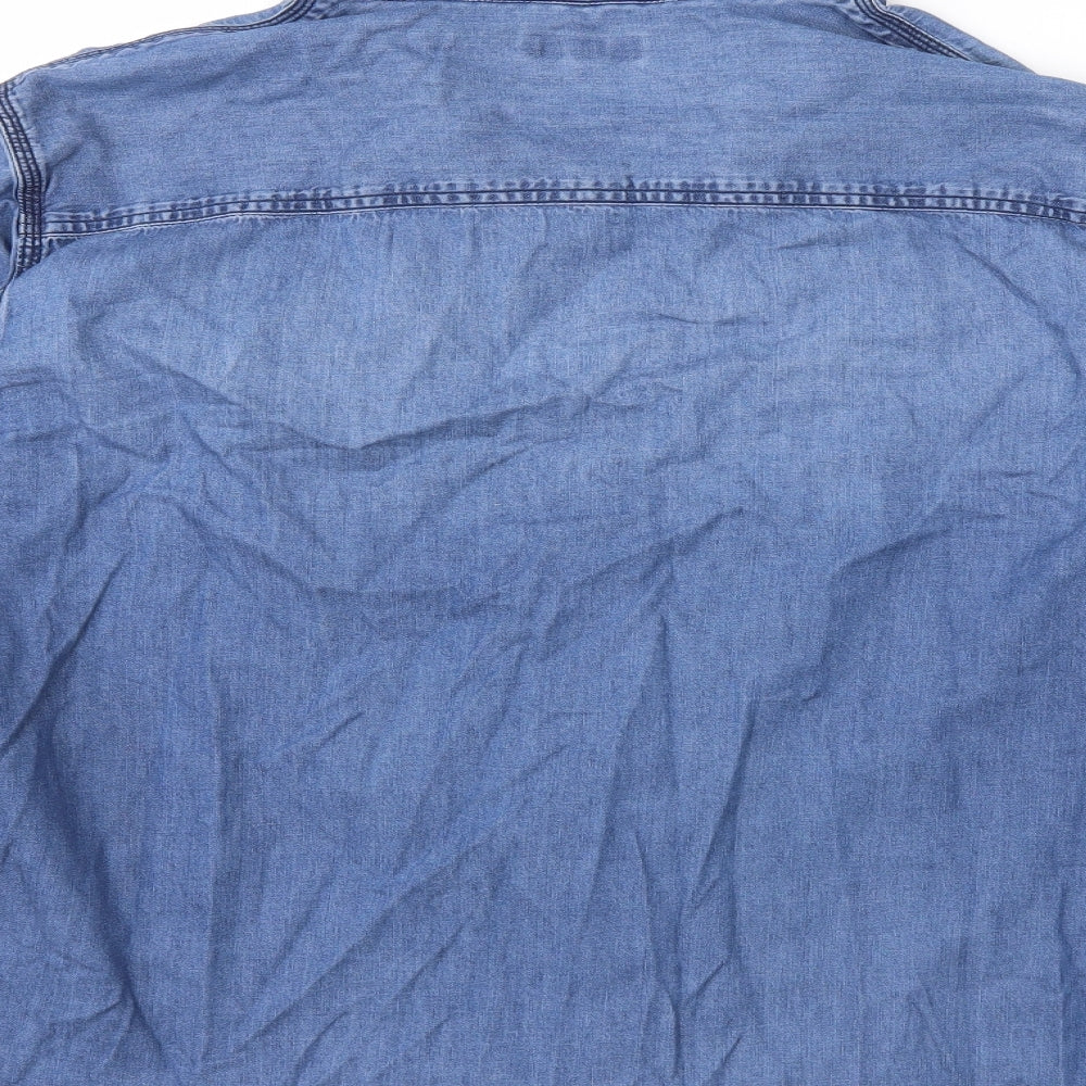 Easy Mens Blue  Denim  Button-Up Size 2XL
