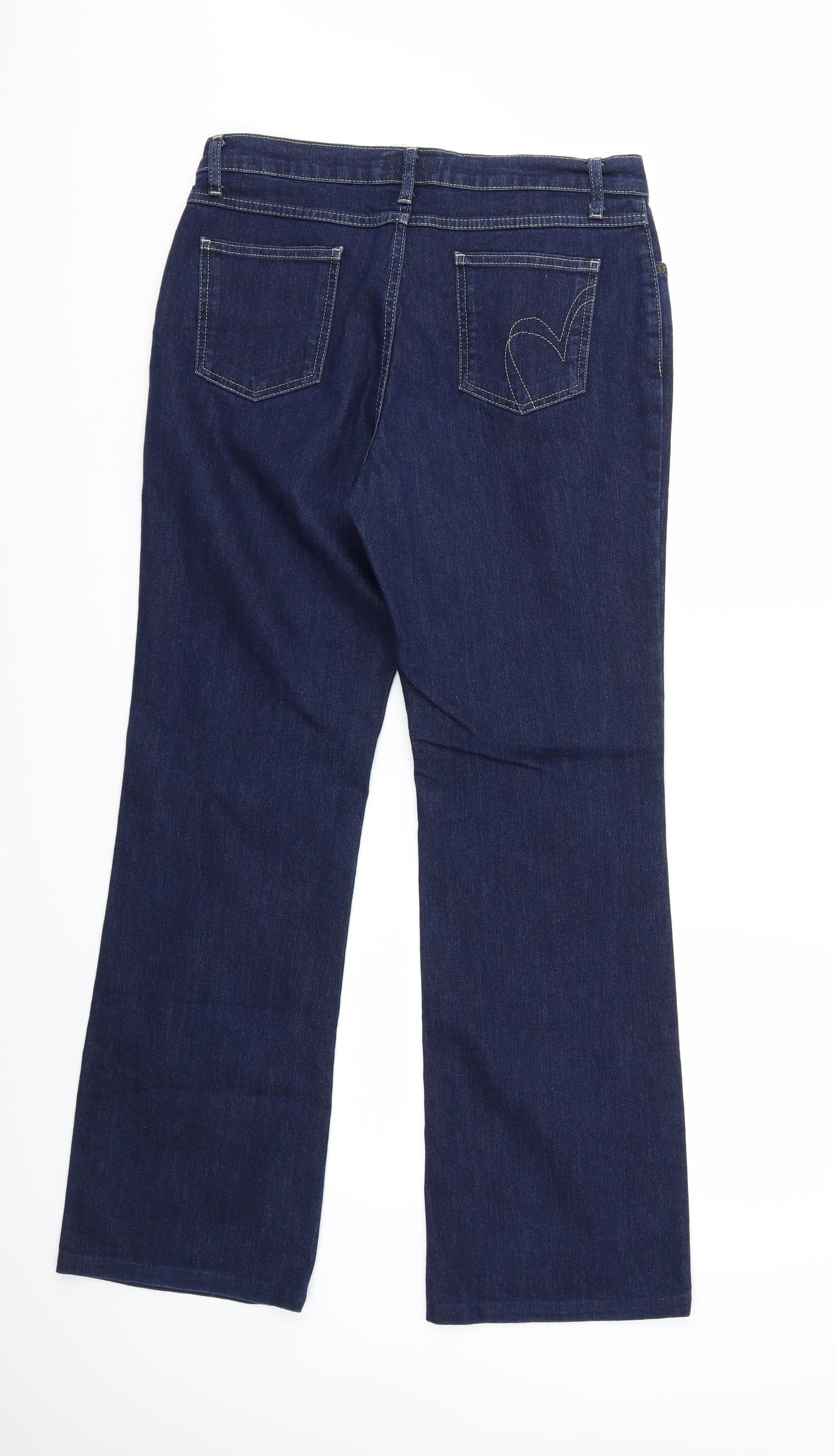 Per Una Womens Blue  Denim Flared Jeans Size 12 L30 in