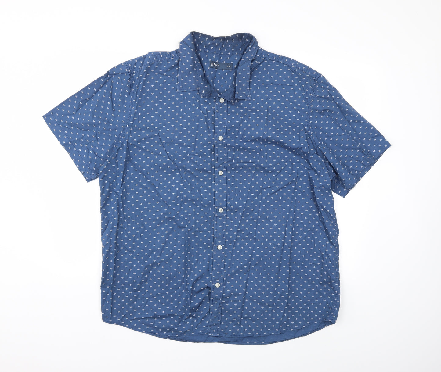 Easy Mens Blue    Button-Up Size 2XL