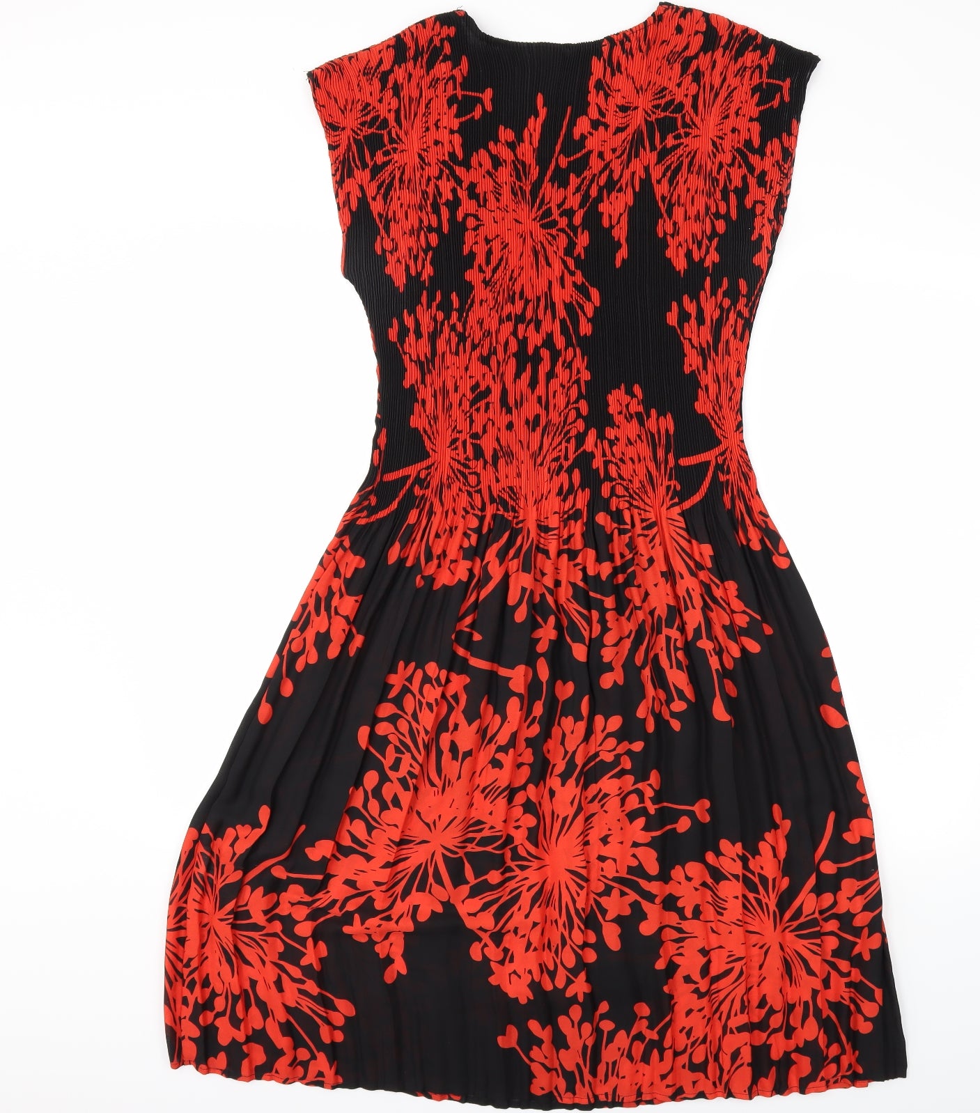 Klass Womens Black Floral  Fit & Flare  Size L