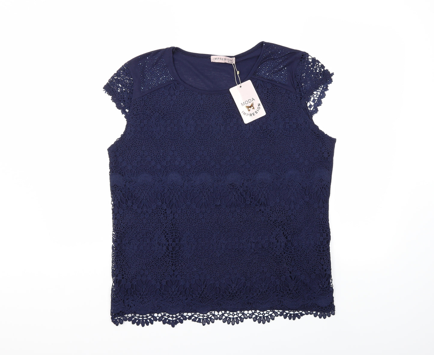 Impressions Womens Blue   Basic T-Shirt Size XL