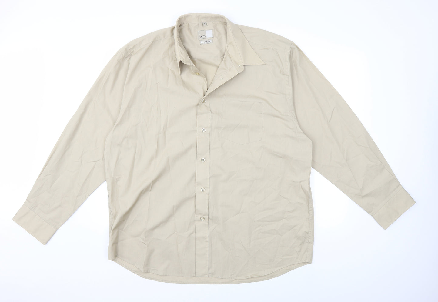 Zantos Mens Beige    Dress Shirt Size 18