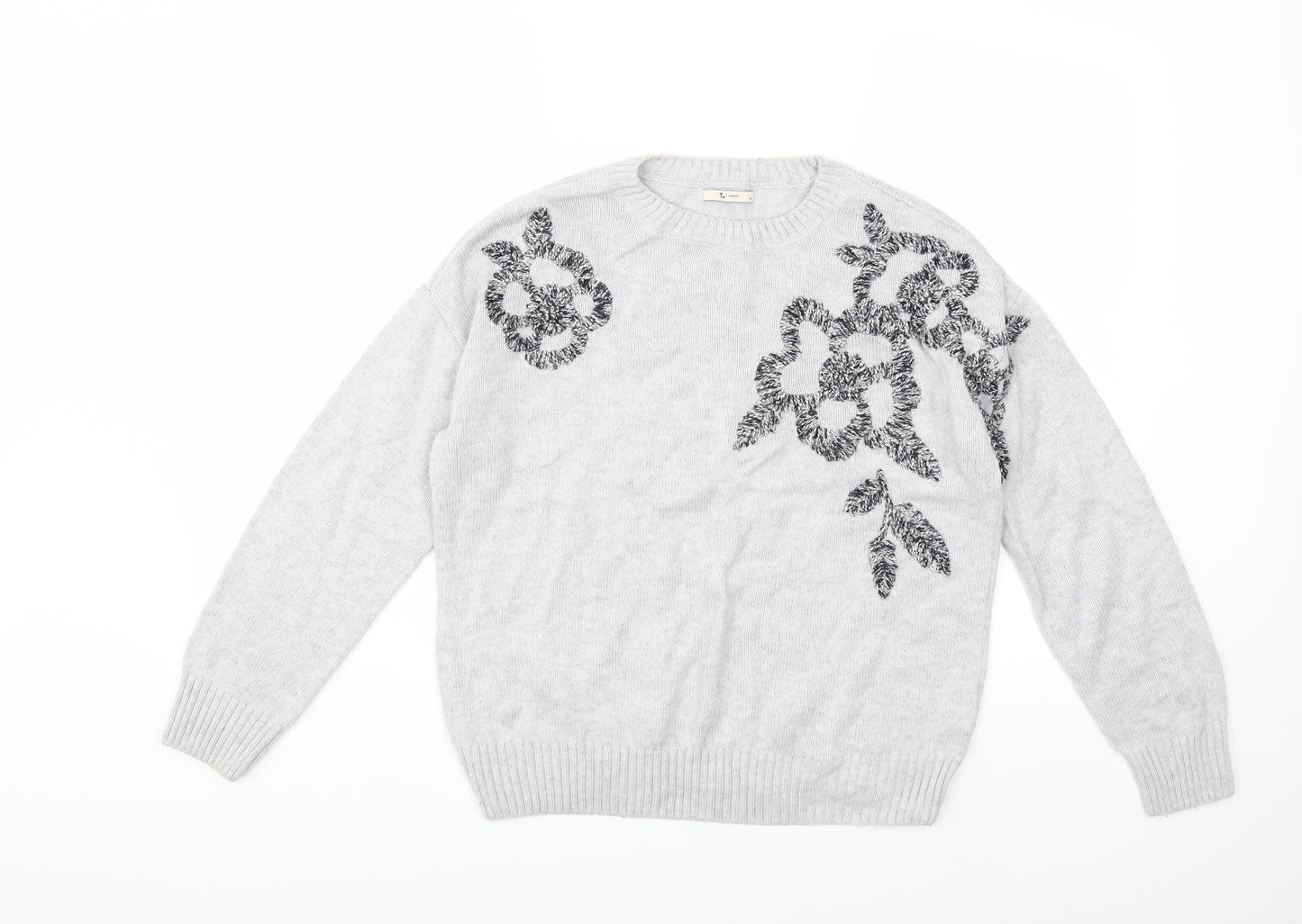 TU Womens Grey  Knit Pullover Jumper Size 14