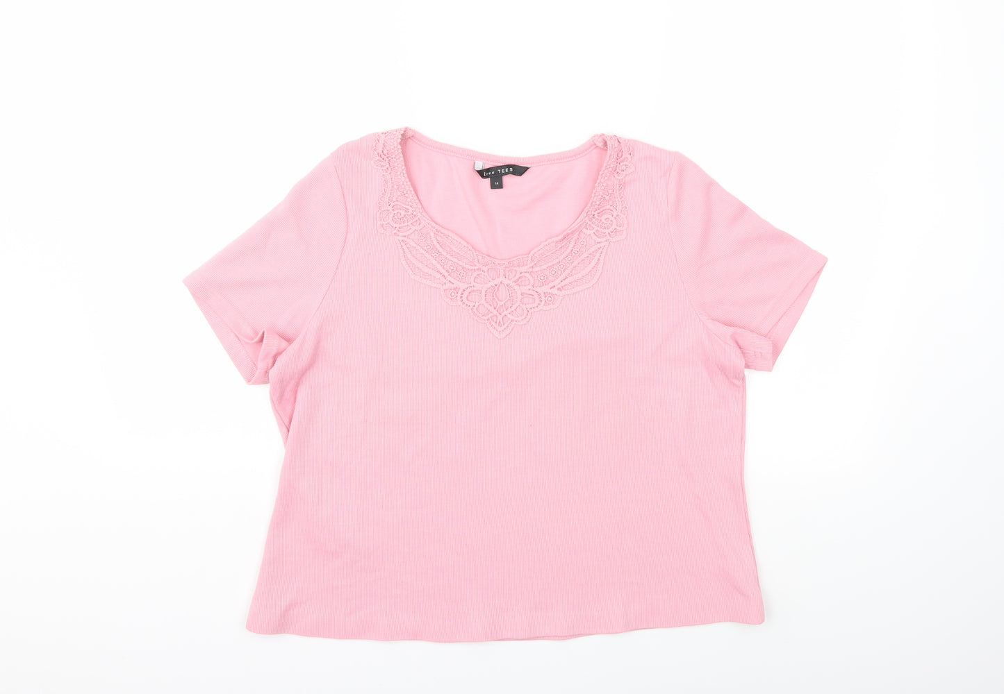 Preworn Womens Pink   Basic T-Shirt Size 14
