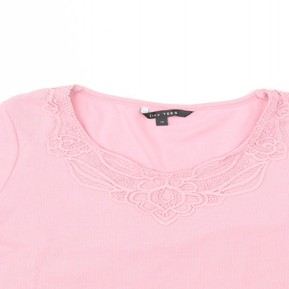 Preworn Womens Pink   Basic T-Shirt Size 14