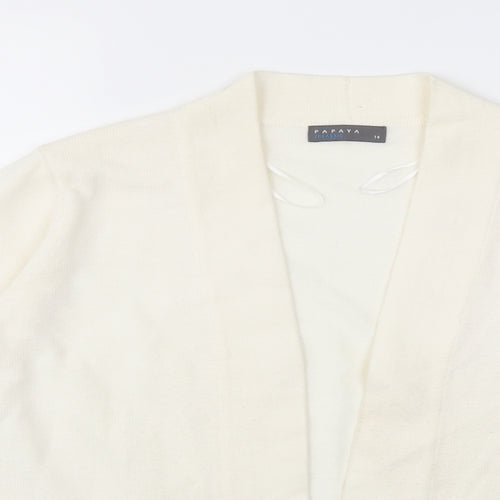 Papaya Womens Ivory  Knit Cardigan Jumper Size 14