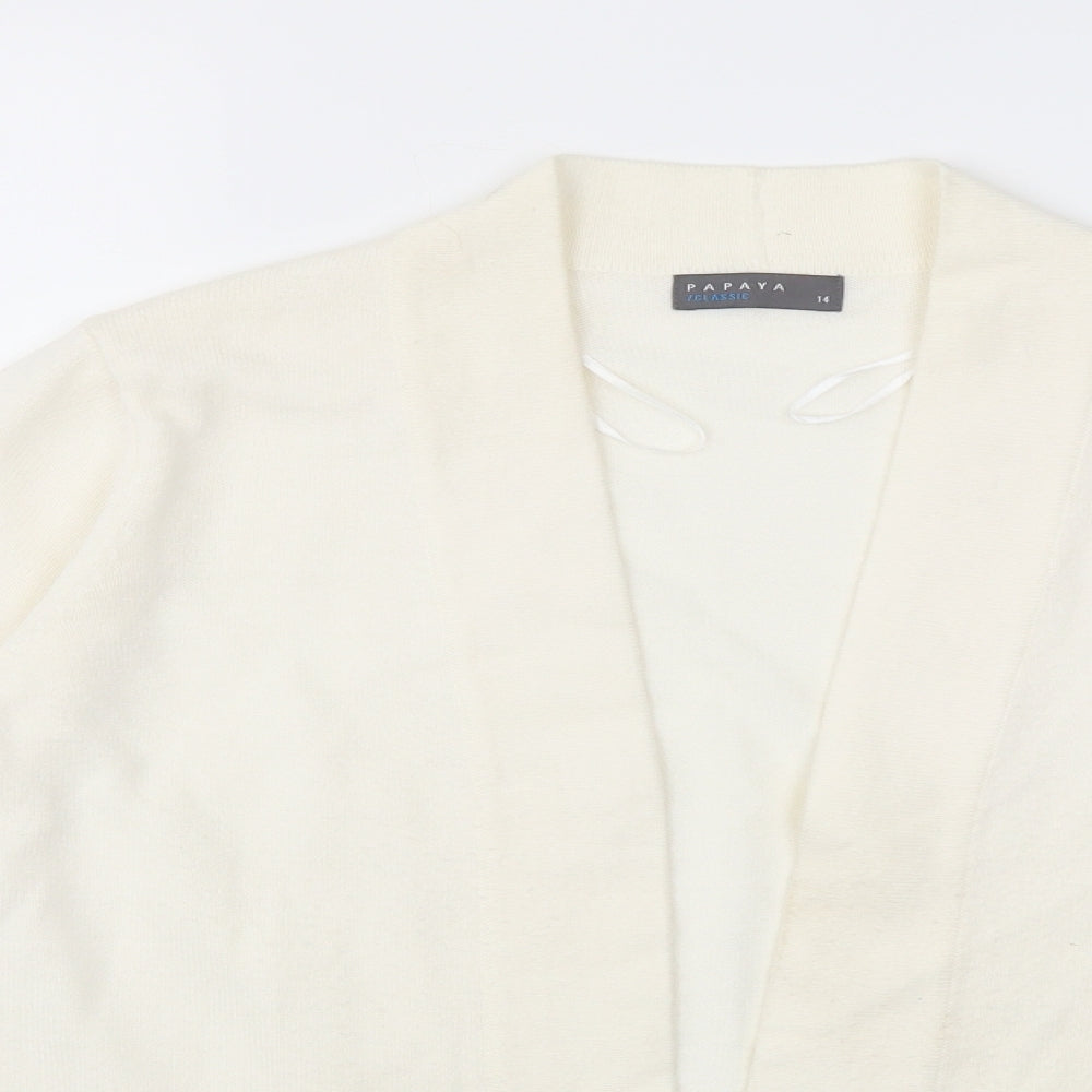 Papaya Womens Ivory  Knit Cardigan Jumper Size 14