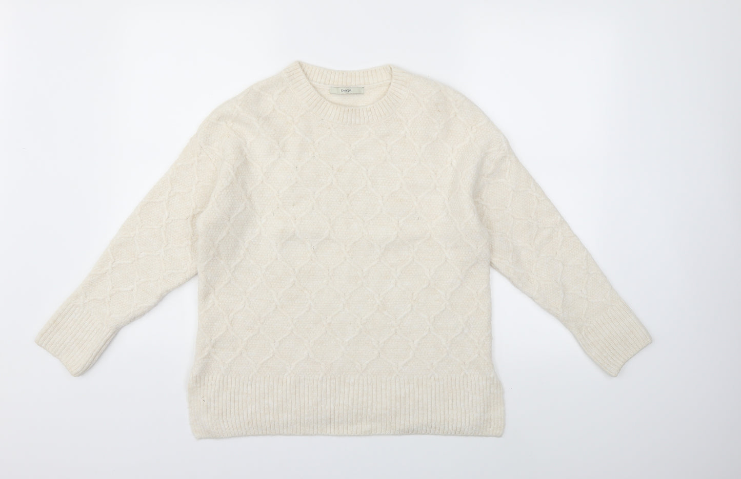 George Womens Beige  Knit Pullover Jumper Size 12