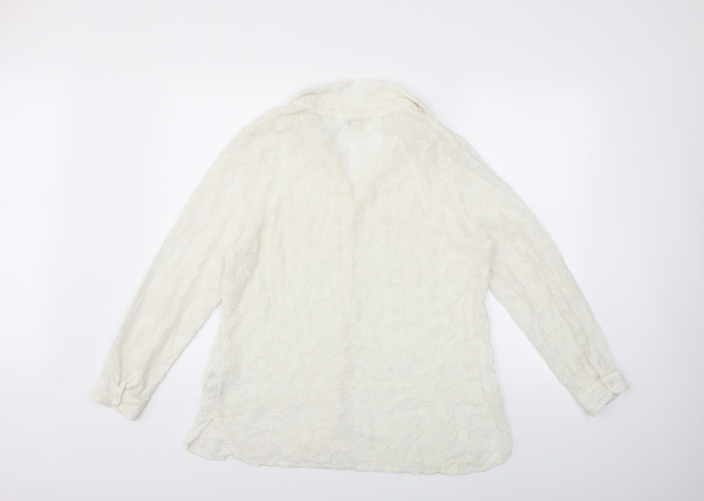 mosnoon Womens White   Basic Blouse Size 14