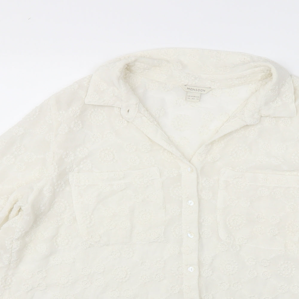 mosnoon Womens White   Basic Blouse Size 14