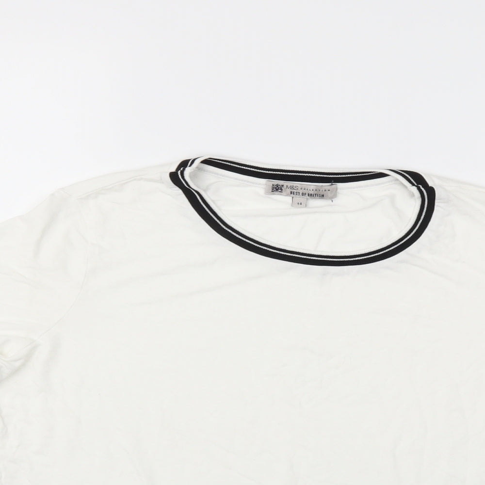 Marks and Spencer Womens White   Basic T-Shirt Size 14
