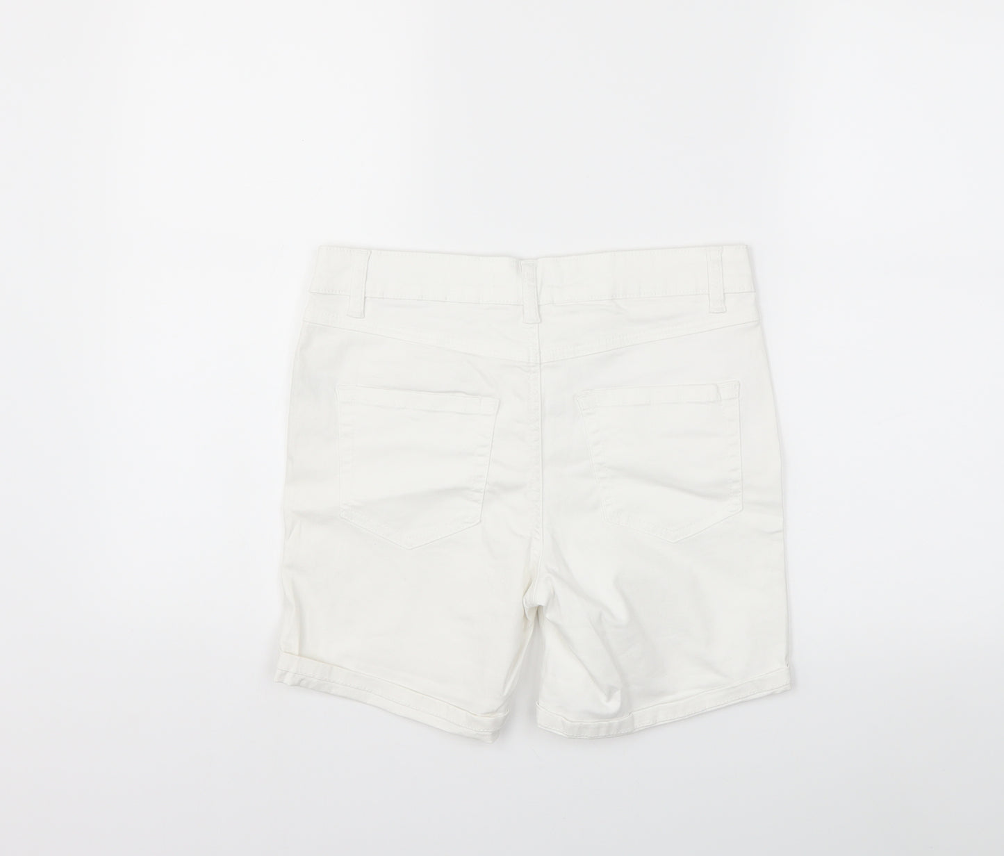 George Womens White  Denim Cut-Off Shorts Size 10