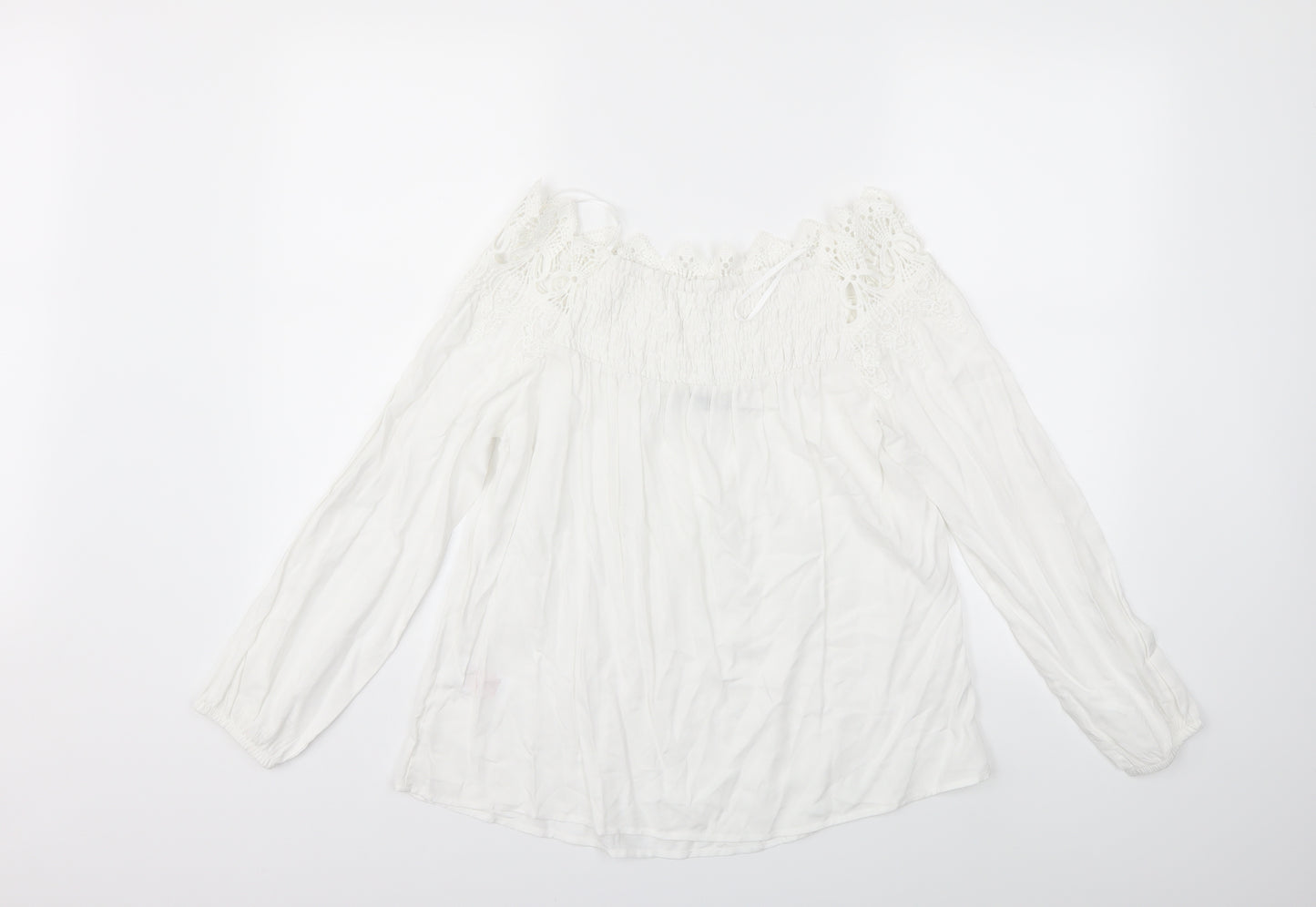 Peacocks Womens White   Basic Blouse Size 10