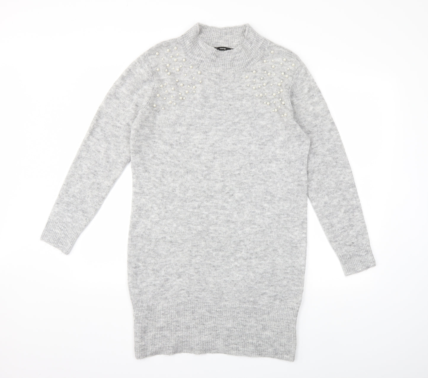 George Womens Grey  Knit Jumper Dress  Size 12