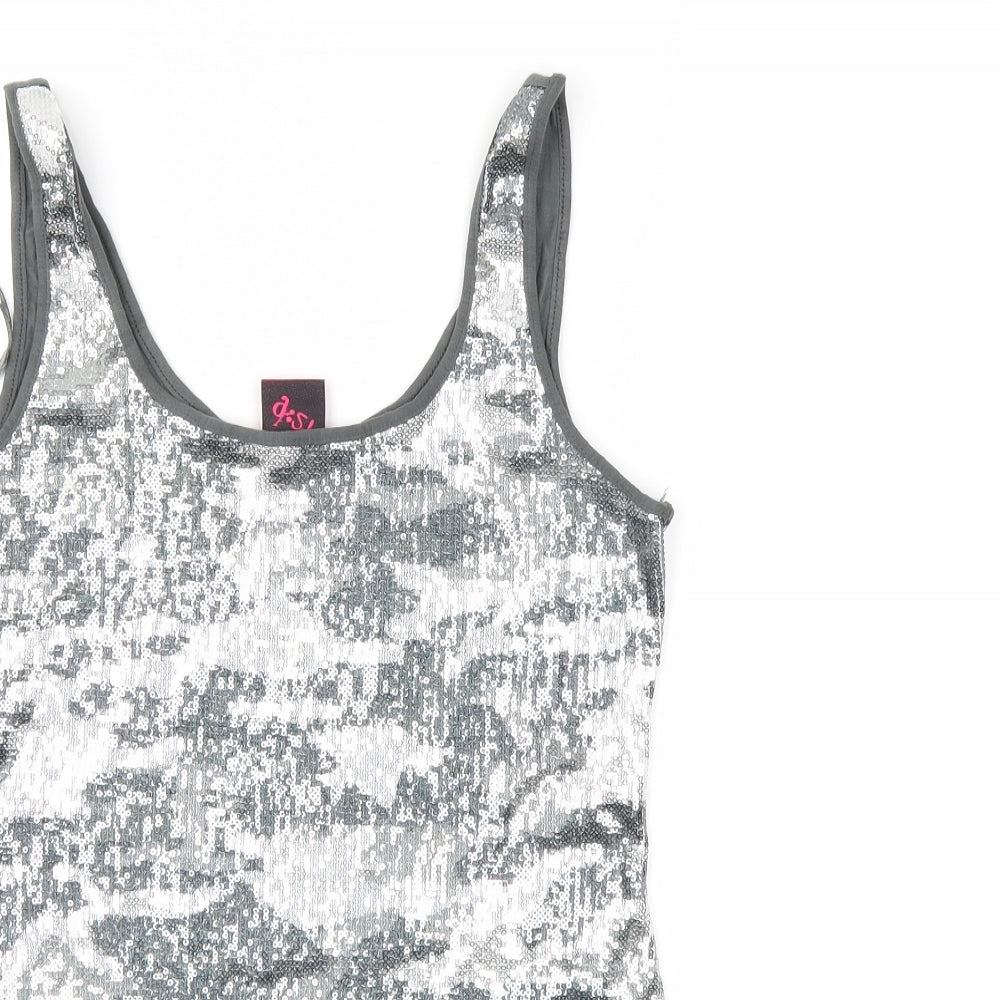 George Womens Silver Camouflage  Basic Tank Size 10
